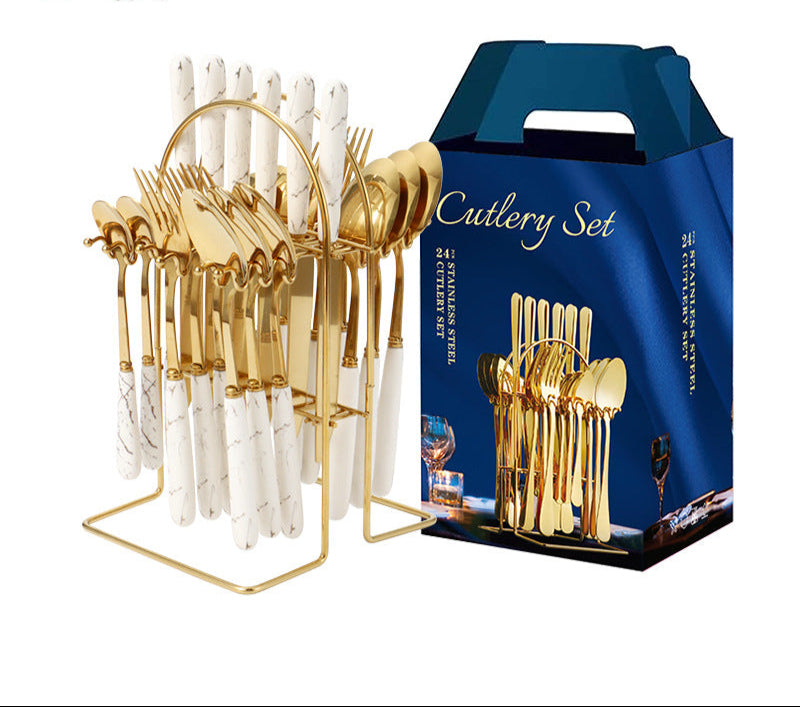 Stainless steel tableware 24-piece cutlery set