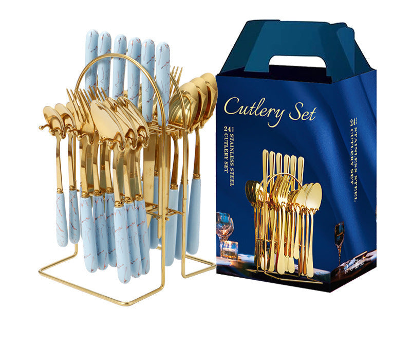Stainless steel tableware 24-piece cutlery set