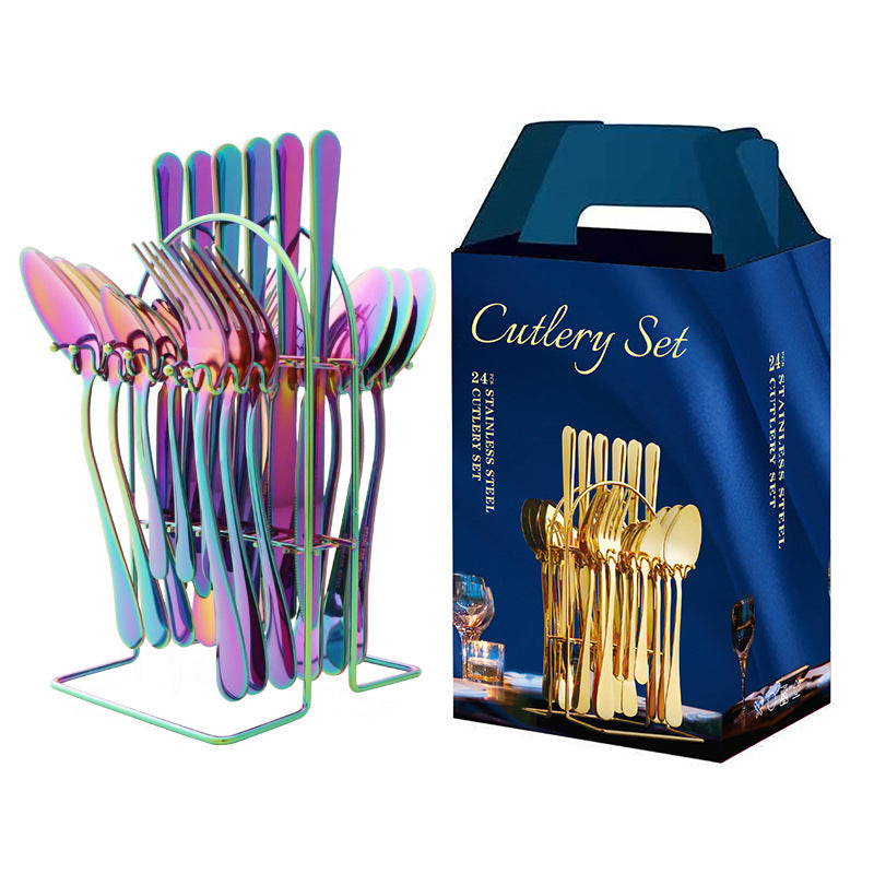 Stainless steel tableware 24-piece cutlery set
