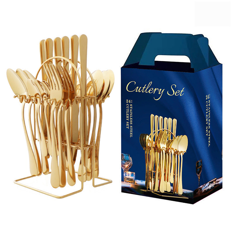 Stainless steel tableware 24-piece cutlery set