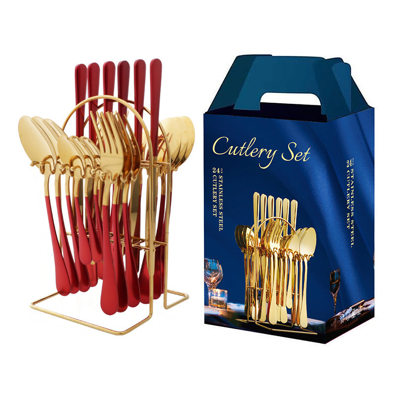 Stainless steel tableware 24-piece cutlery set