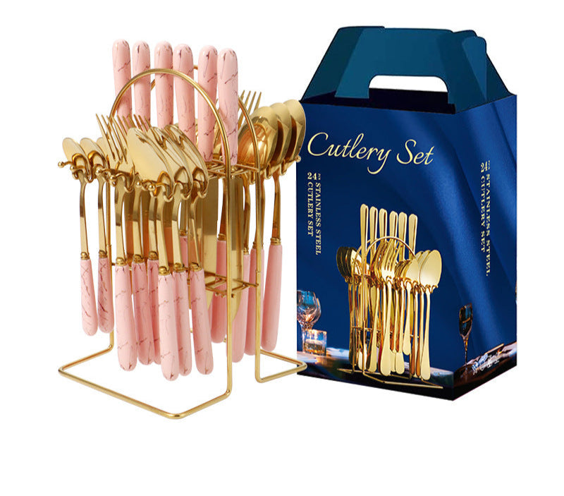Stainless steel tableware 24-piece cutlery set