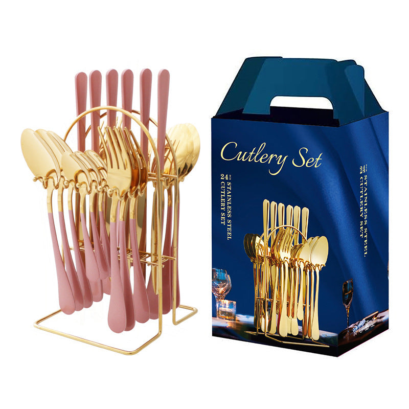 Stainless steel tableware 24-piece cutlery set