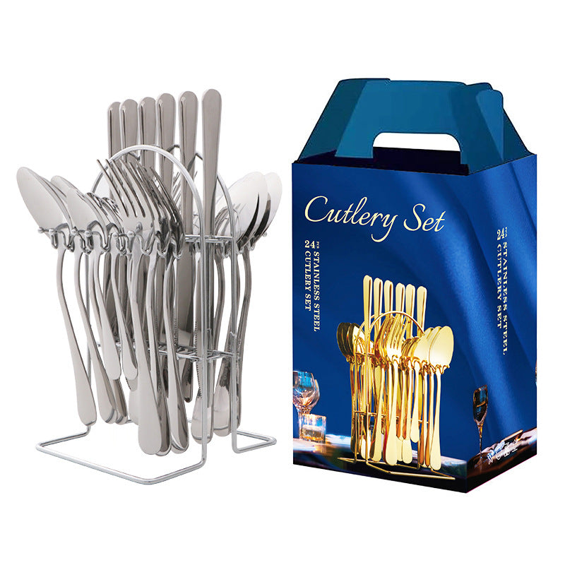 Stainless steel tableware 24-piece cutlery set