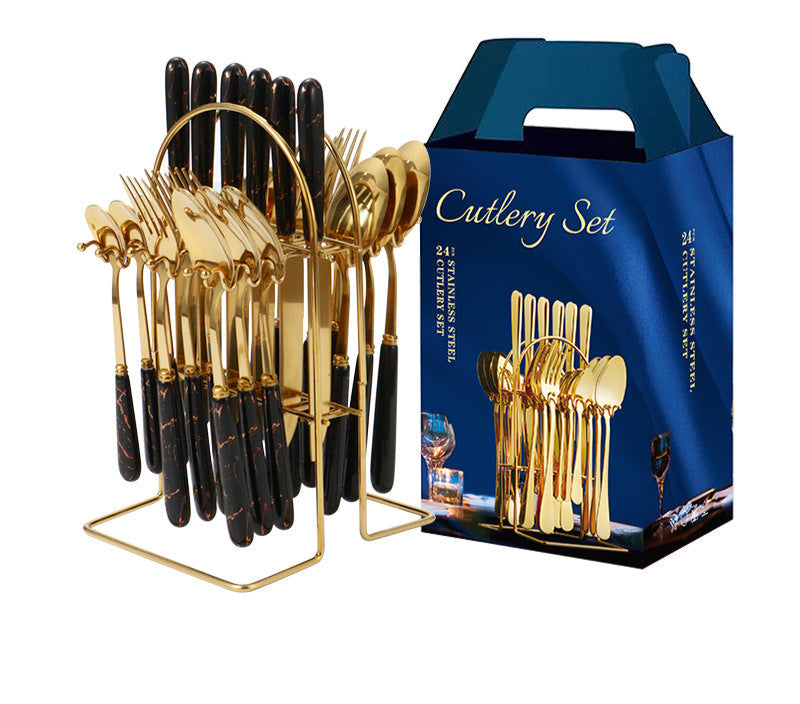 Stainless steel tableware 24-piece cutlery set
