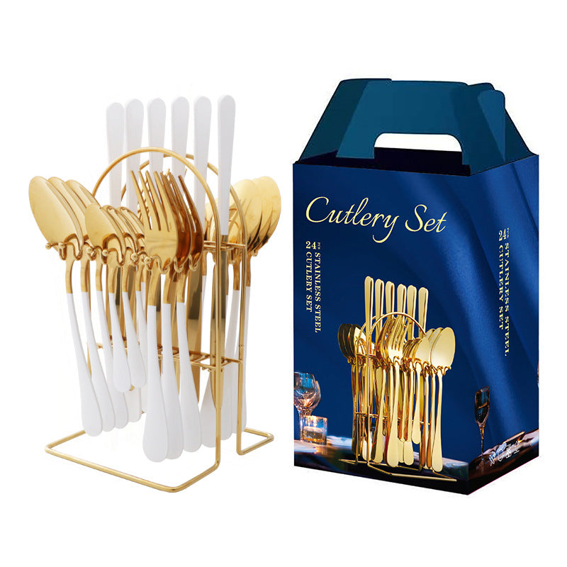 Stainless steel tableware 24-piece cutlery set