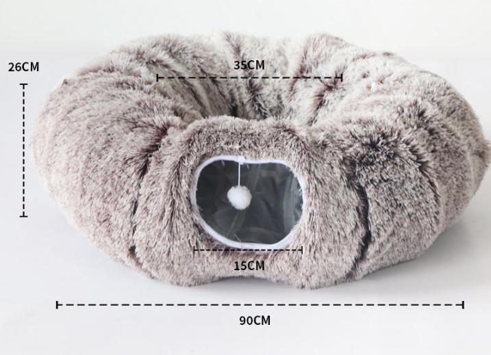 Plush Tunnel Cat Bed