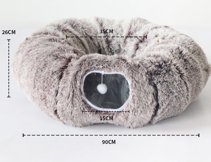 Plush Tunnel Cat Bed