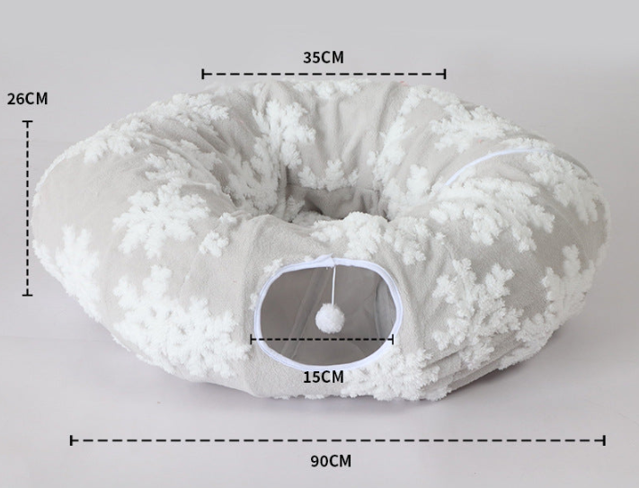 Plush Tunnel Cat Bed