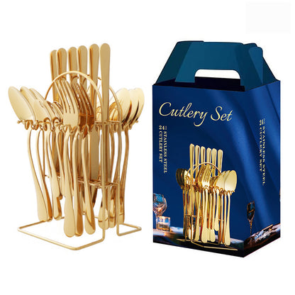 Stainless steel tableware 24-piece cutlery set