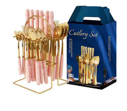 Stainless steel tableware 24-piece cutlery set