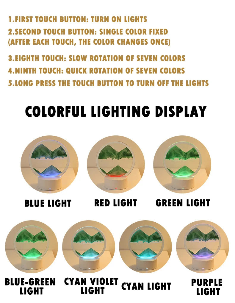3D Three-dimensional Hourglass Painting Night Light