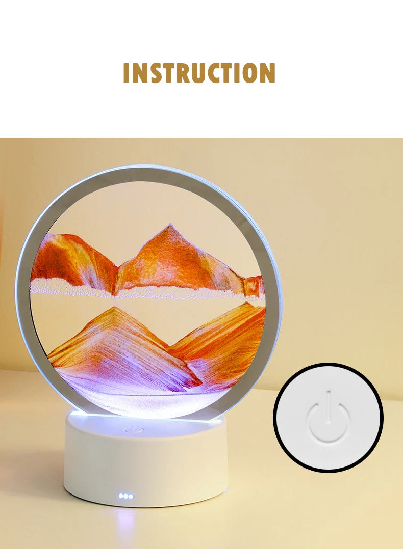 3D Three-dimensional Hourglass Painting Night Light